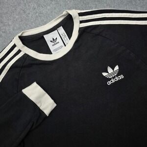 Adidas Originals Long Sleeve T-Shirt Men's Medium Black White Stripes Activewear
